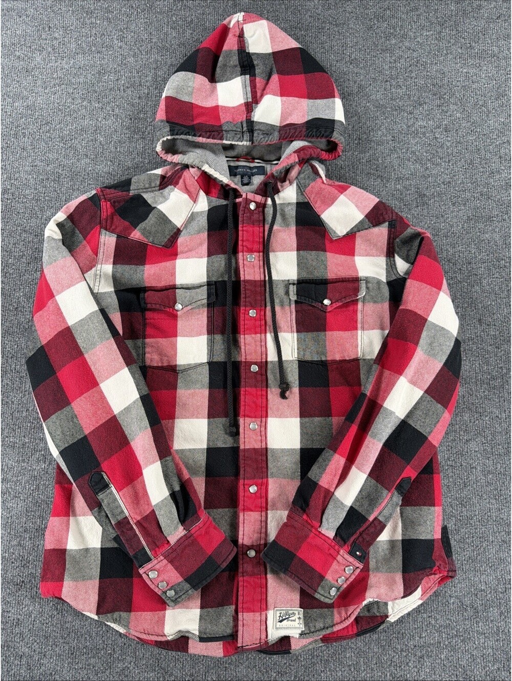 Tommy Hilfiger Plaid Hooded Flannel Thermal Lined Jacket- Women's Large